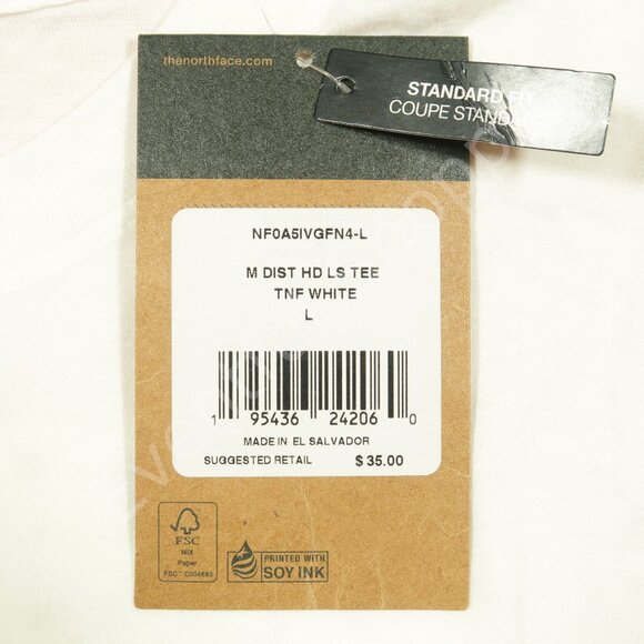 The North Face Distorted Half Dome Long Sleeve Shirt in White Size Large - Picture 7 of 9